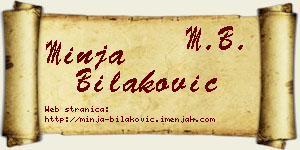 Minja Bilaković vizit kartica